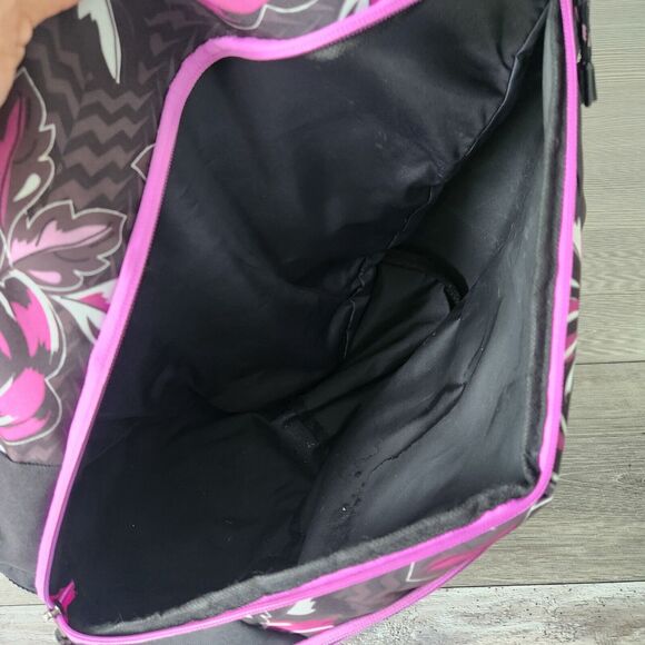 Eastsport Sling Pack Backpack Strap Crossbody Floral Pink Black Bag Triple Zip - Picture 8 of 12